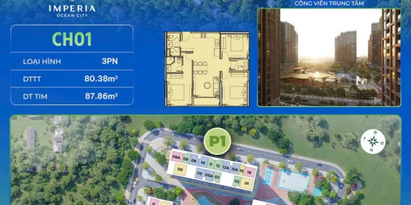 Tổng hợp các căn hộ 3PN The Parkland – Chung cư MIK Group tại Vinhomes Ocean Park 2 (Ocean City)