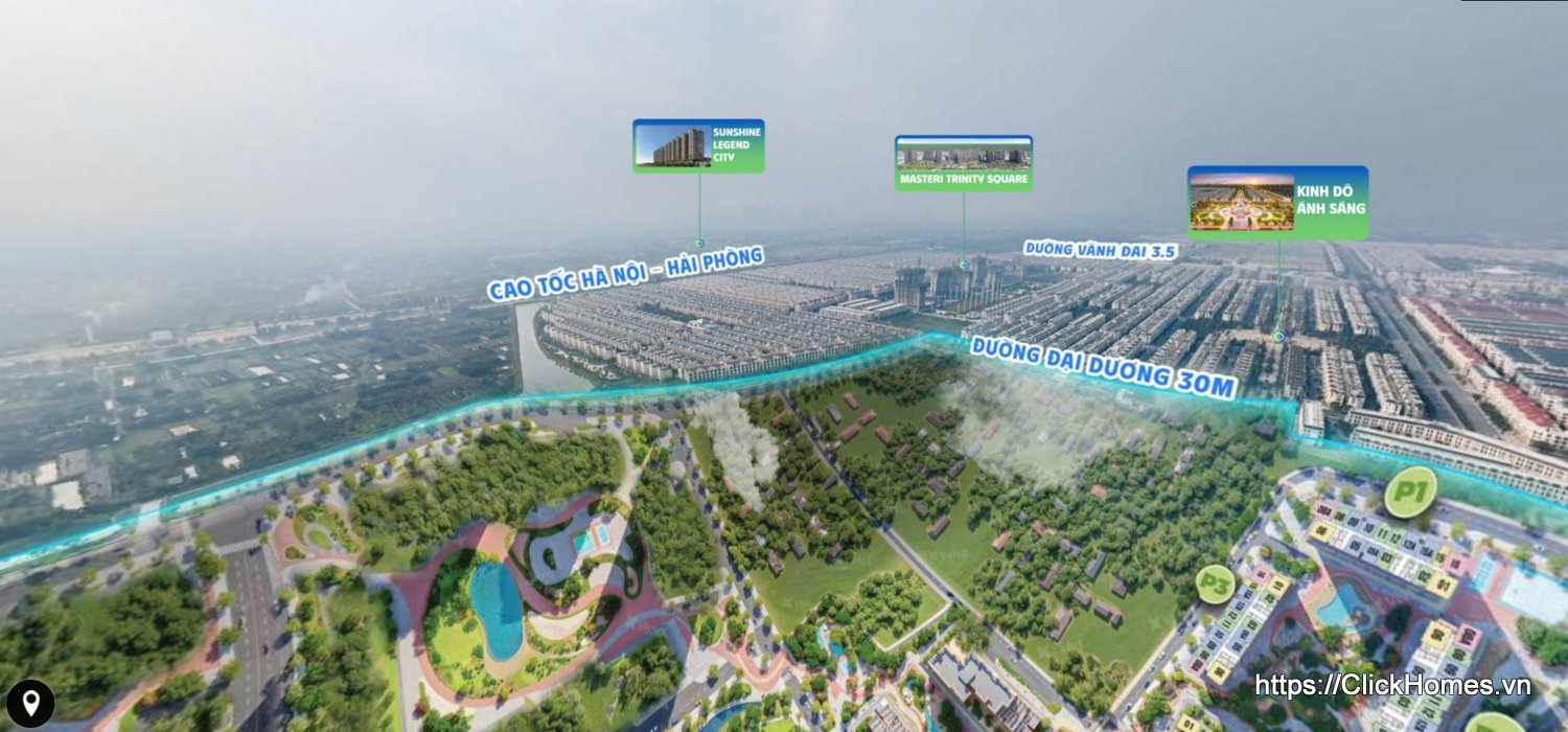 View 360 Dự Án The Parkland Nhìn Sang Trinity Square